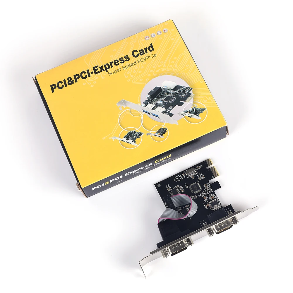 Scheda di espansione seriale PCIe Adattatore COM da PCI-Express a 2 porte seriali per supporto Windows Gestione alimentazione sveglia remota