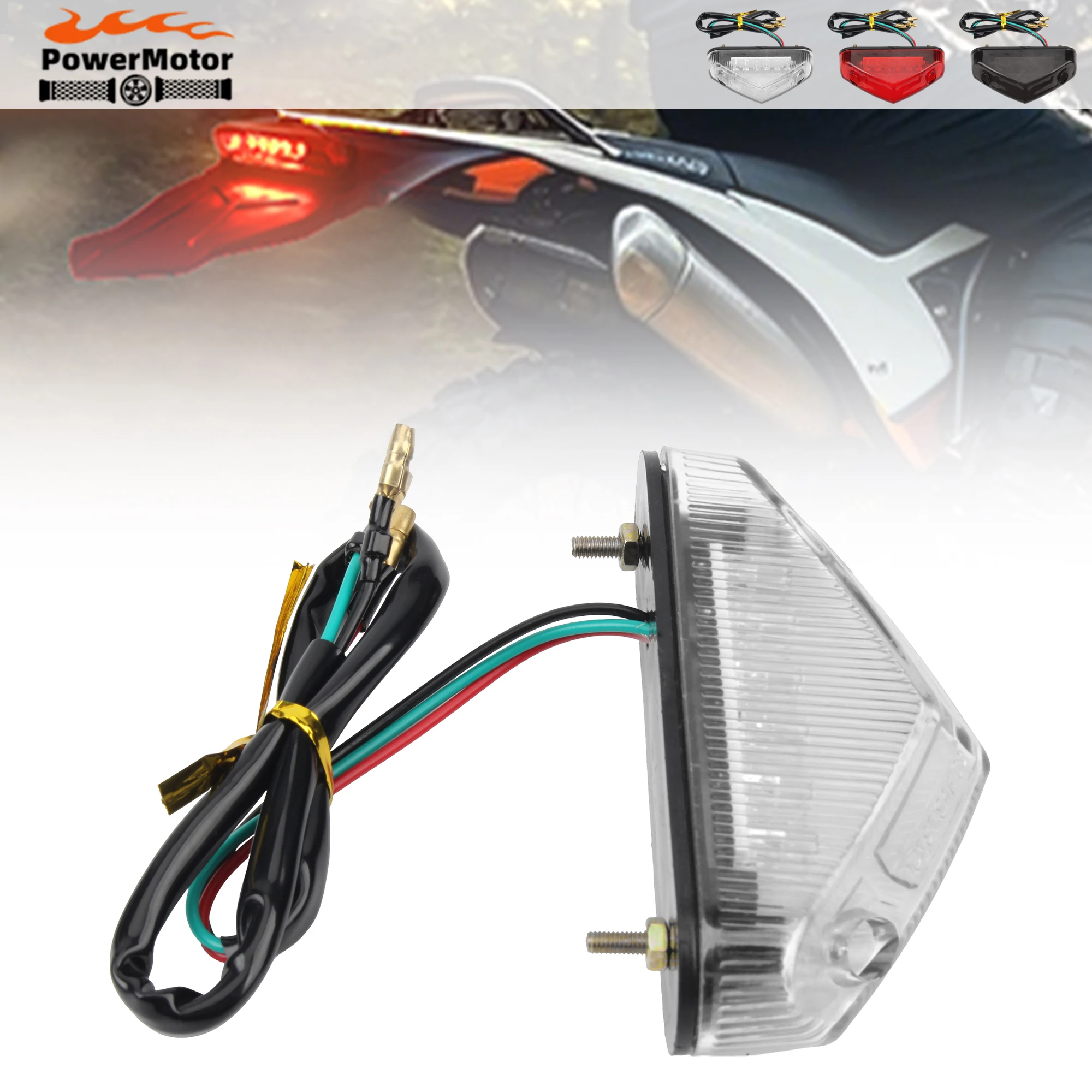 

Motorcycle LED Tail Light License Rear Brake Light Warning Light For Yamaha Honda Harley Cafe Racer Universal Modification Parts