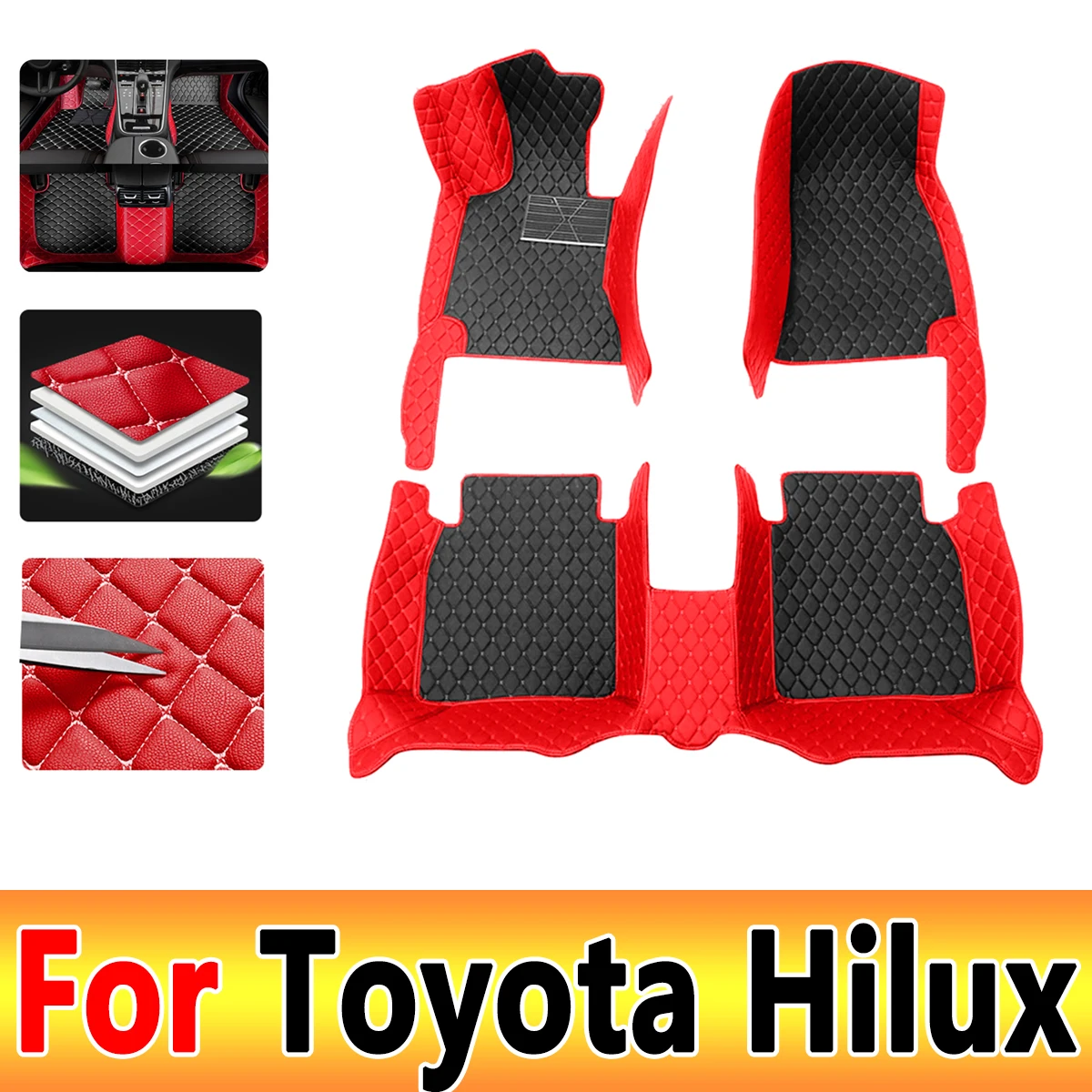 Car Floor Mats For Toyota Hilux 2022 2021 2020 2019 2018 2017 2016 2015 2014 2013 2012 2011 2010 2009 Custom Carpets Cover Rug