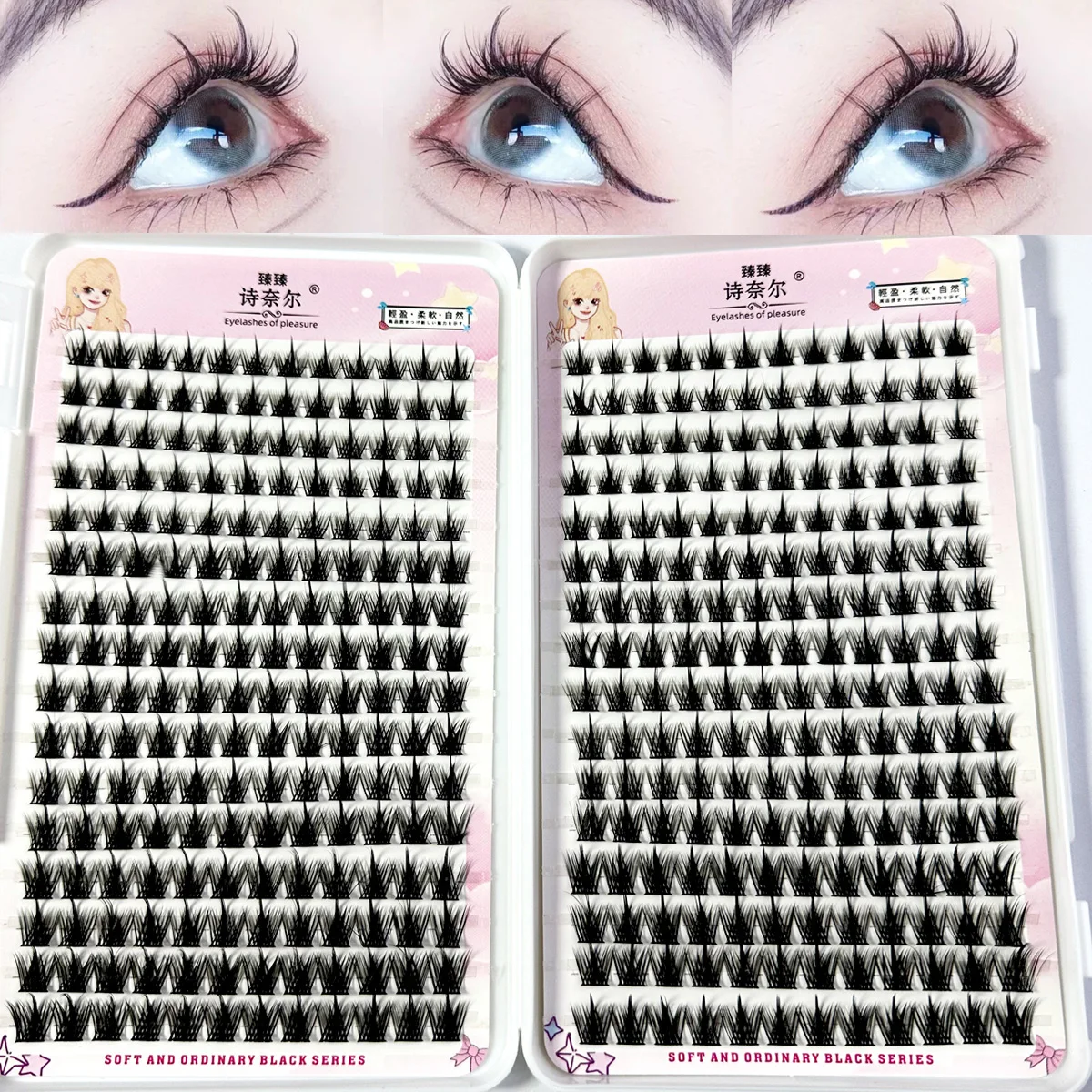 32Rows 3D Mink Manga Lashes Fluffy Individual Lashes Eyelash Book Clusters Extensions False Eyelash DIY Cluster Eyelash Makeup