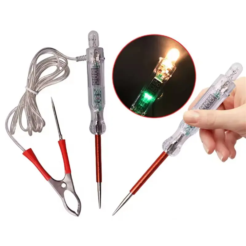 2X Car Truck Voltage Circuit Tester Digital Display Long Probe Test Pen Light Bulb Automotive Repair Diagnostic Tools view 2