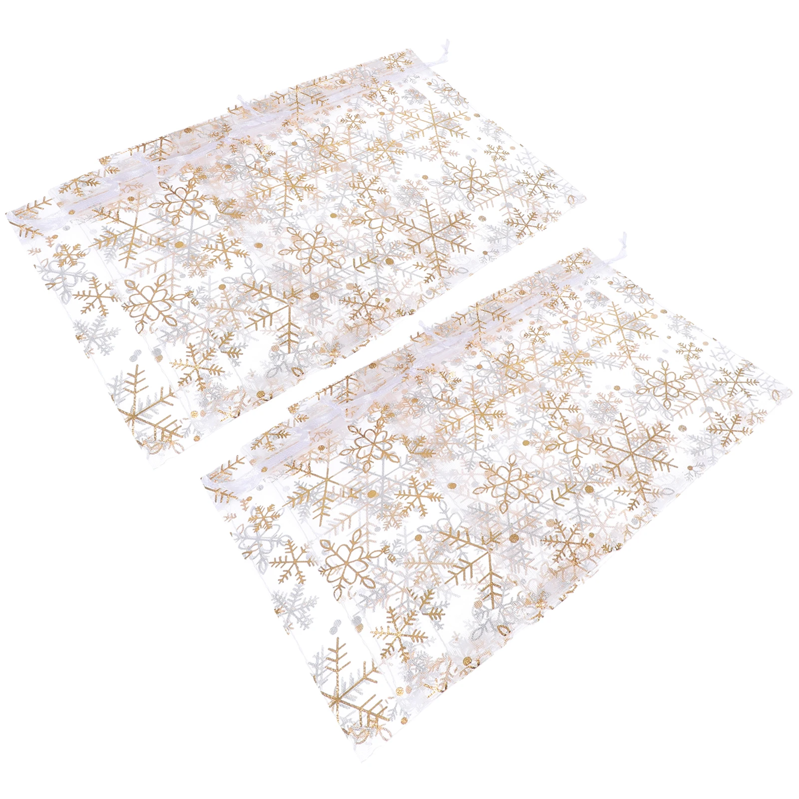 

100 Pcs Snowflake Gift Bags Drawstring Lightweight Durable Material Multipurpose C y Jewelry Storage Party Wedding Decorative