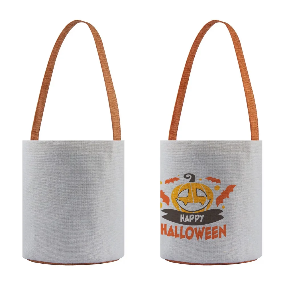 5pcs Pack Sublimation Blank Tote Bag for Halloween Personalized Trick or Treat Candy Tote Bag