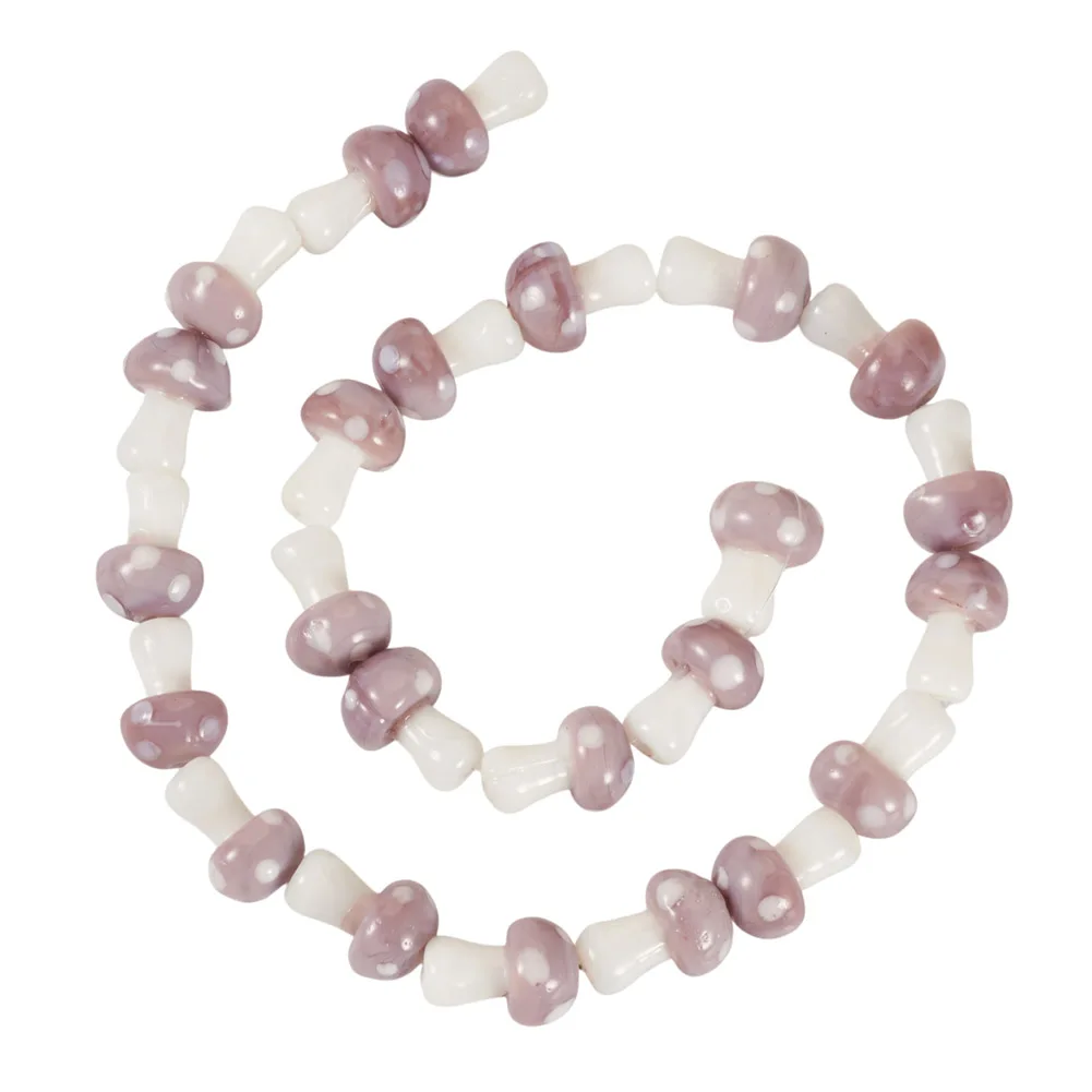 25pcs/string Colorful Mushroom Lampwork Glass Beads Loose Beads For Jewelry Making DIY Craft Handmade Accessories - view 4