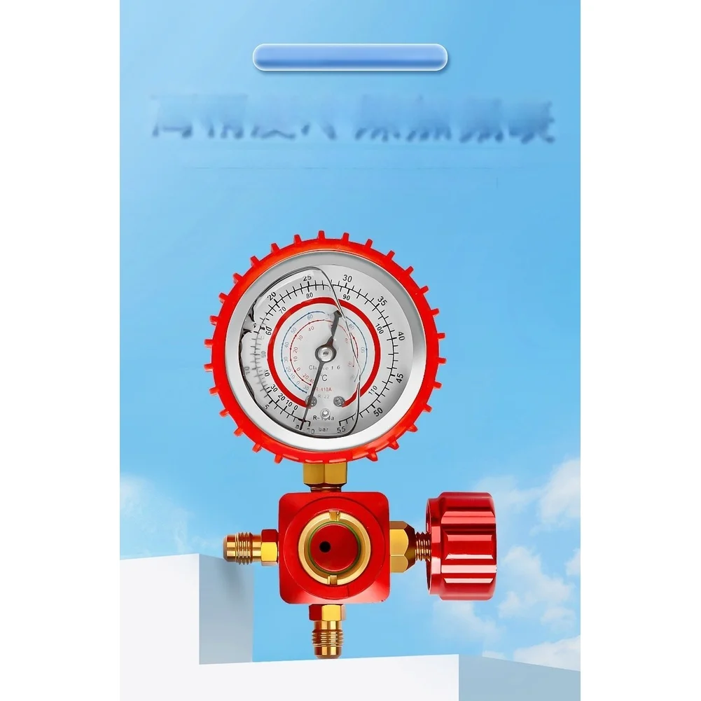 1 Set AC Manifold Gauge Kit Shockproof For R134a Coolant Charging Pressure Testing HVAC Air Conditioning Repair Tool With Hose
