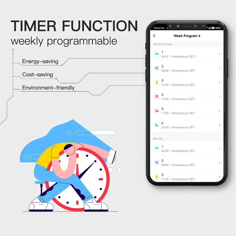 Termostato WiFi intelligente e interruttore wifi/presa riscaldamento a pavimento acqua caldaia a Gas elettrica regolatore di temperatura Smart Home