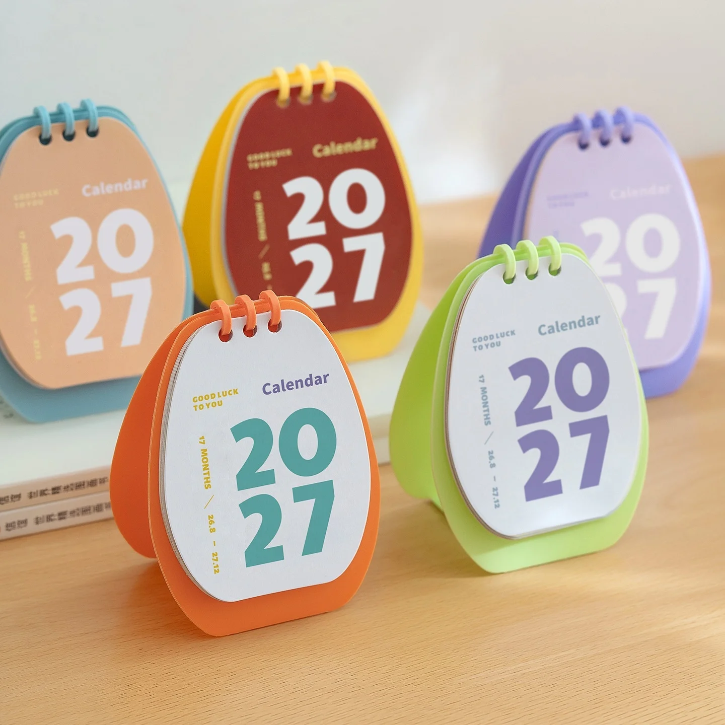 Creative Pistachios 2027 Desktop Calendar Snap Detachable Coil Designs Mini Calendar Books Page Turning Countdown Desk Calendar