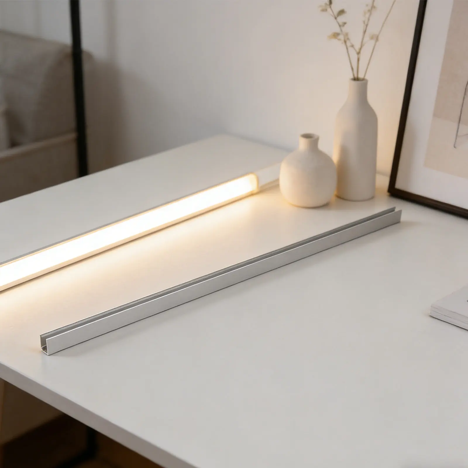

5Pcs Aluminum LED Strip Channel 8x16mm U-Profile Recessed Mounting Diffuser Track for Home Office Retail Glare-Free Lighting