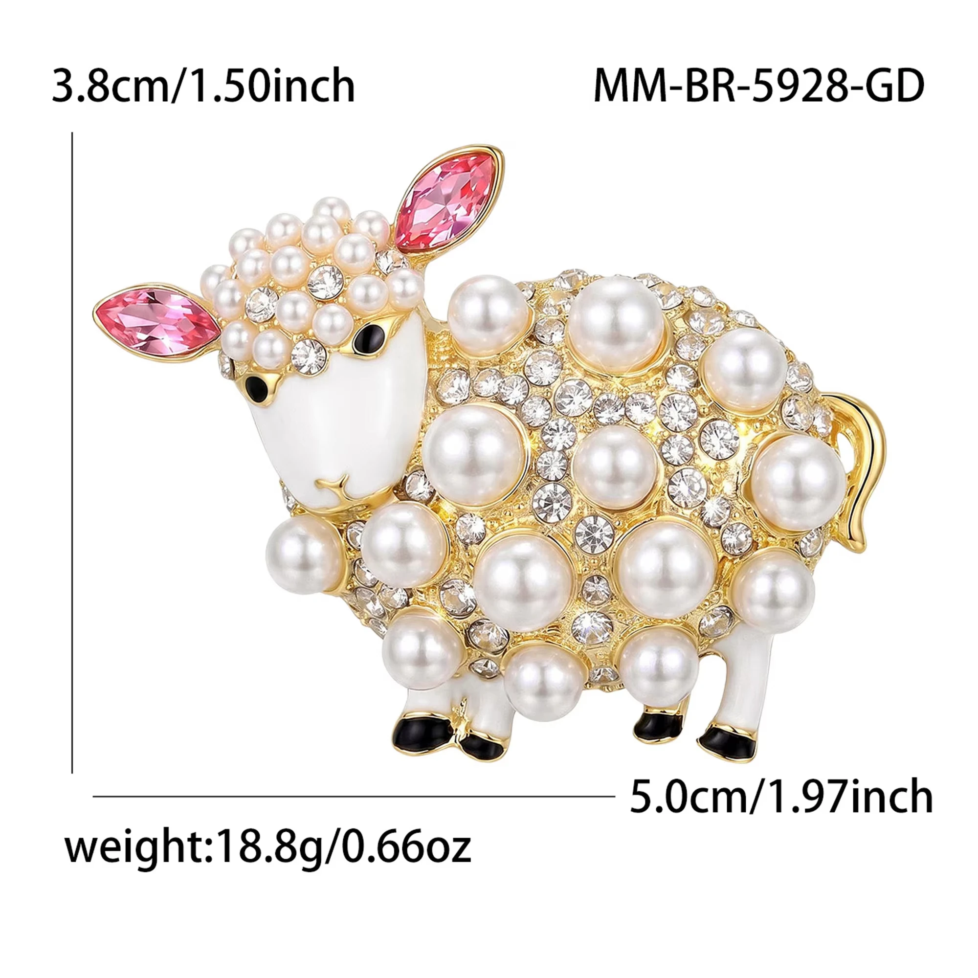 Jardme Cute Pearl Sheep Brooch - Tuxedo Lapel Pin 评论和价格
