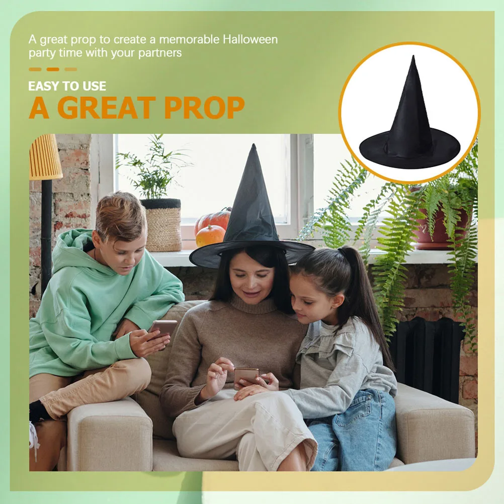 

8Pcs Witch Hats Halloween Party Cosplay Wizard Caps Comfortable Lightweight Wide Brim Photo Props Witch Hat Photo Prop