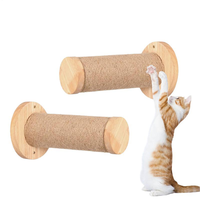 Cat Climbing Wall 2Pcs Wooden Stable And Safe Scratching Post Ladder Indoor Kitten Wall Shelf Wall-Mounted Pet Supplies-B61B