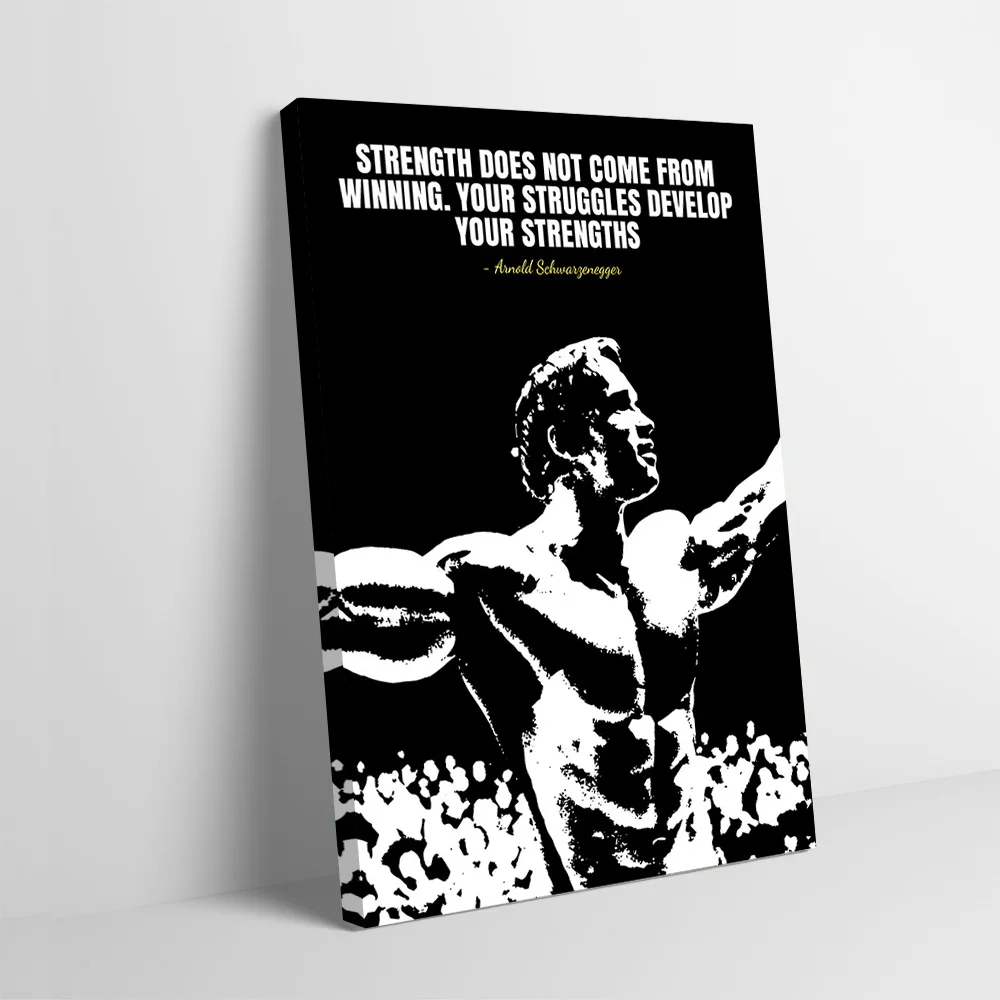 Arnold Schwarzenegger Motivational Poster Customizable Printed Canvas Painting for Pictures Wall Art Interior Accessories Mural