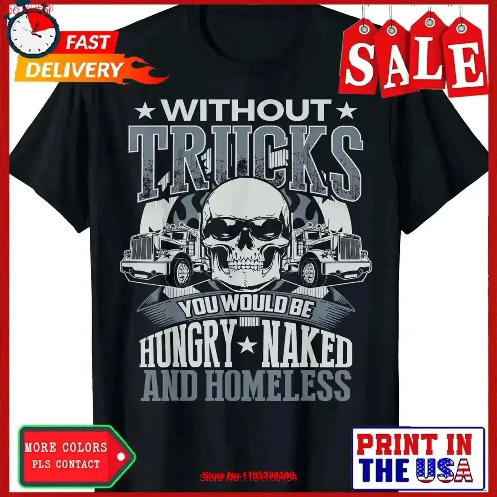 Novelty Truckers Truck Driver Funny T Shirt vintage Washed Stretched fashion Casual Stylish Versatile Slightly vintage Washed