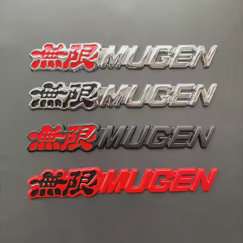 3D Metal Mugen Logo Letters Car Trunk Emblem Badge For Honda Civic Type R FK8 FN2 Fit Jazz RS Jade CRX Mugen Sticker Accessories