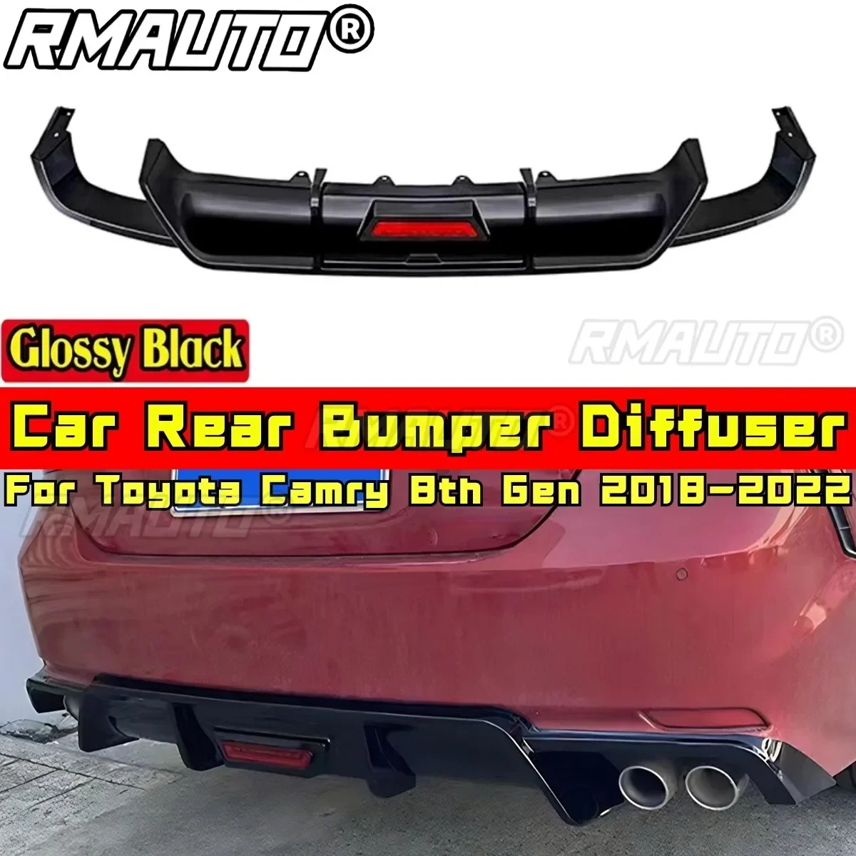 

For Camry 8th Gen Body Kit Rear Bumper Spoiler Apron Rear Bumper Cover For Toyota Camry 8th Gen 2018-2022 Car Accessories