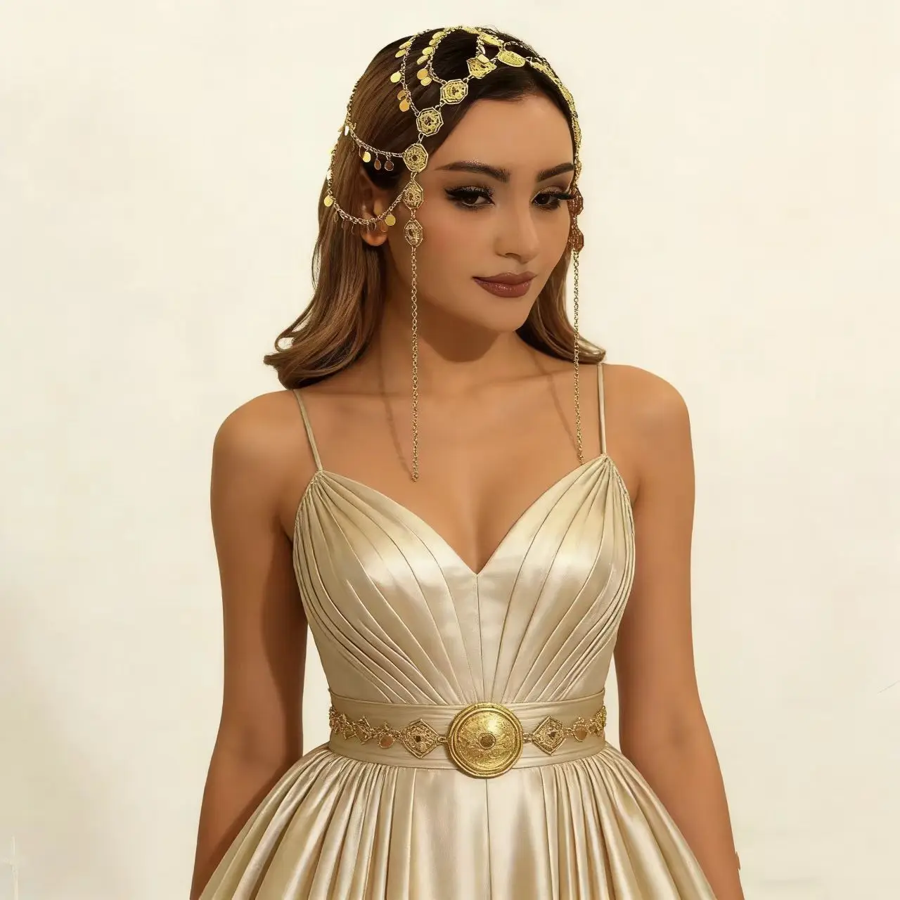 

Arabian Ethnic Style Headwear Gold Sequins Hair Chain Tassel Headband Fashionable Hair Accessory for Women