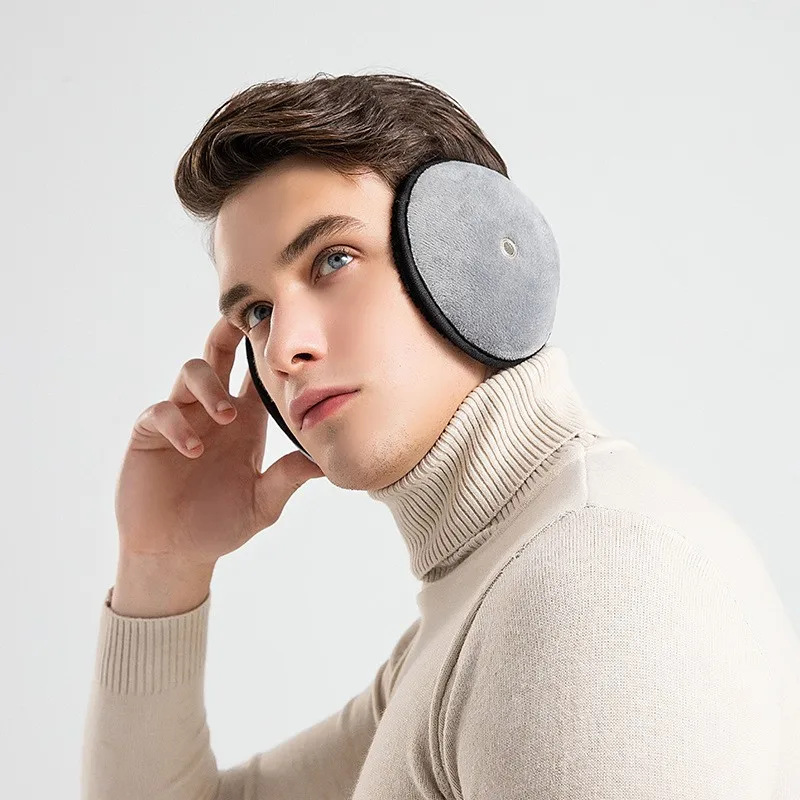 Men's Warm Earmuffs for Winter - Cold-Resistant, Fleece-Lined, Thickened, Ear Warmers with Sound Amplification Holes