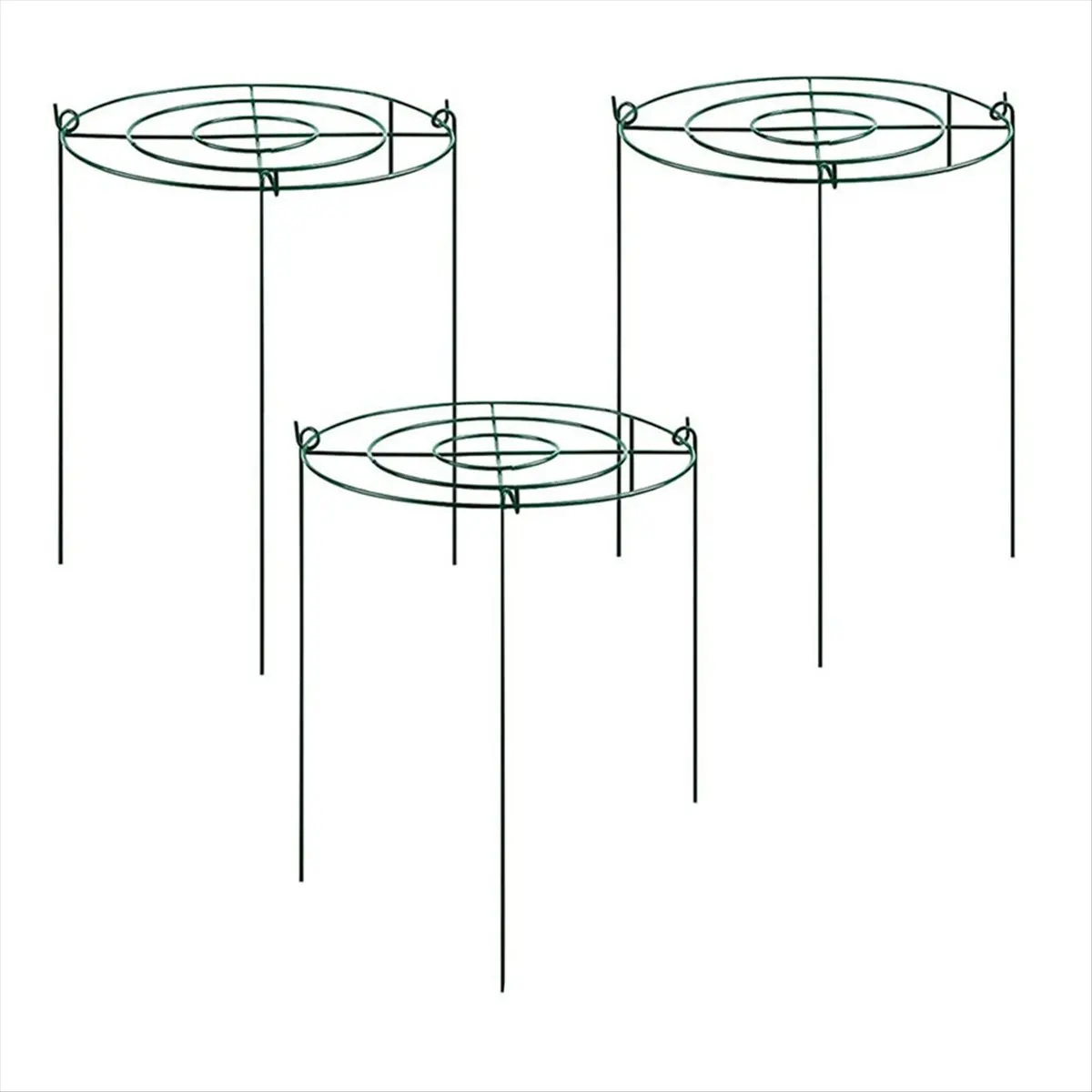 NOCM 3 Sets Peony Support Cage, Grow Through Hoops Grids with 4pcs Legs,Plant Support Brace,Flower Strong Support Ring