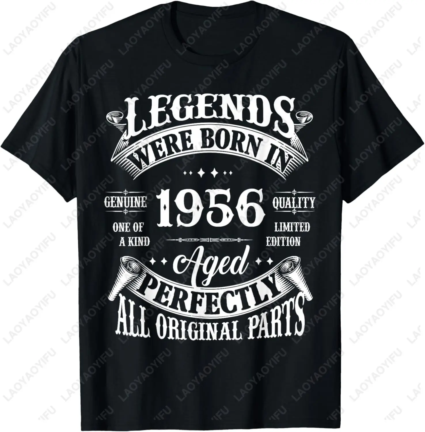 70th Birthday Gift Vintage Legends Born in 1956 70 Years Old T-Shirt Fashion Short Sleeve Man Tshirt Cotton Summer Women Tees