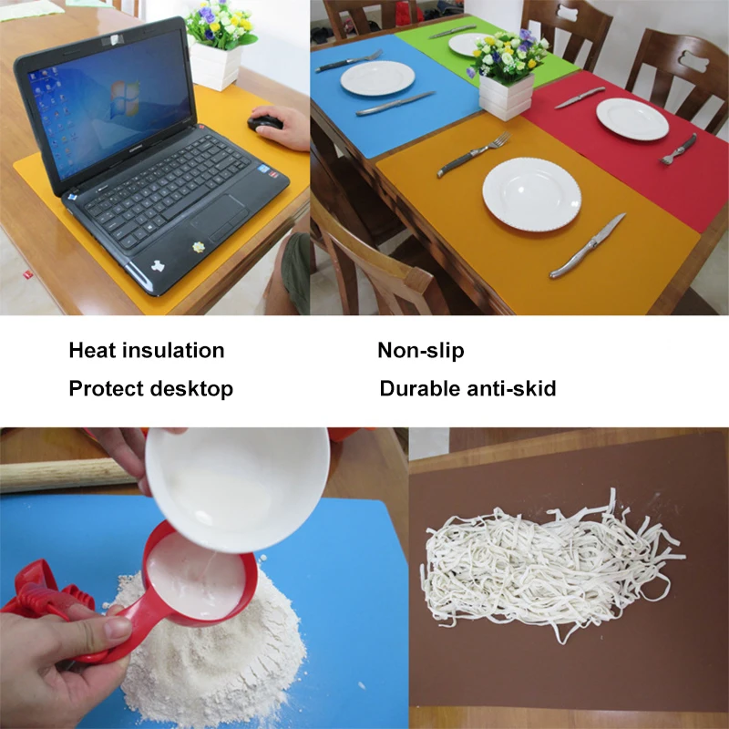 Silicone Mat Baking Liner Oven Mat Reusable Heat Insulation Pad Dough Maker Pastry Kneading Rolling Dough Pad Kitchen Accessory