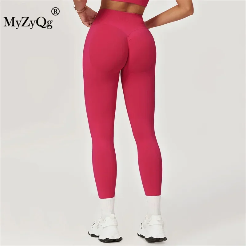 MyZyQg Women High Waisted Hip Lifting Seamless Yoga Leggings Outside Wear Belly Tightening Running Gym Tight Sports Pant