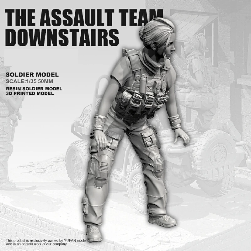 Figurine de soldats féminins modernes en résine, Micro Miniature Gk, modèle blanc imprimé en 3d, jouet, Kit non assemblé et non peint, 1/35