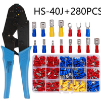 280PCS Assorted Spade Terminals Insulated Cable Connector Electrical Wire Assorted Crimp Butt Ring Fork Set Ring Lugs