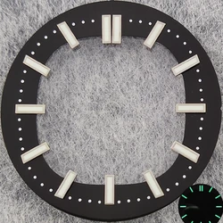 30.5mm new skeleton transparent dial for custom logo NH35/NH36A diving watch with intense green luminous face