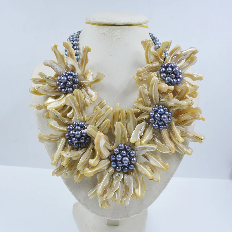 Beautiful Handmade Flower Necklace American Wedding Jewelry 20