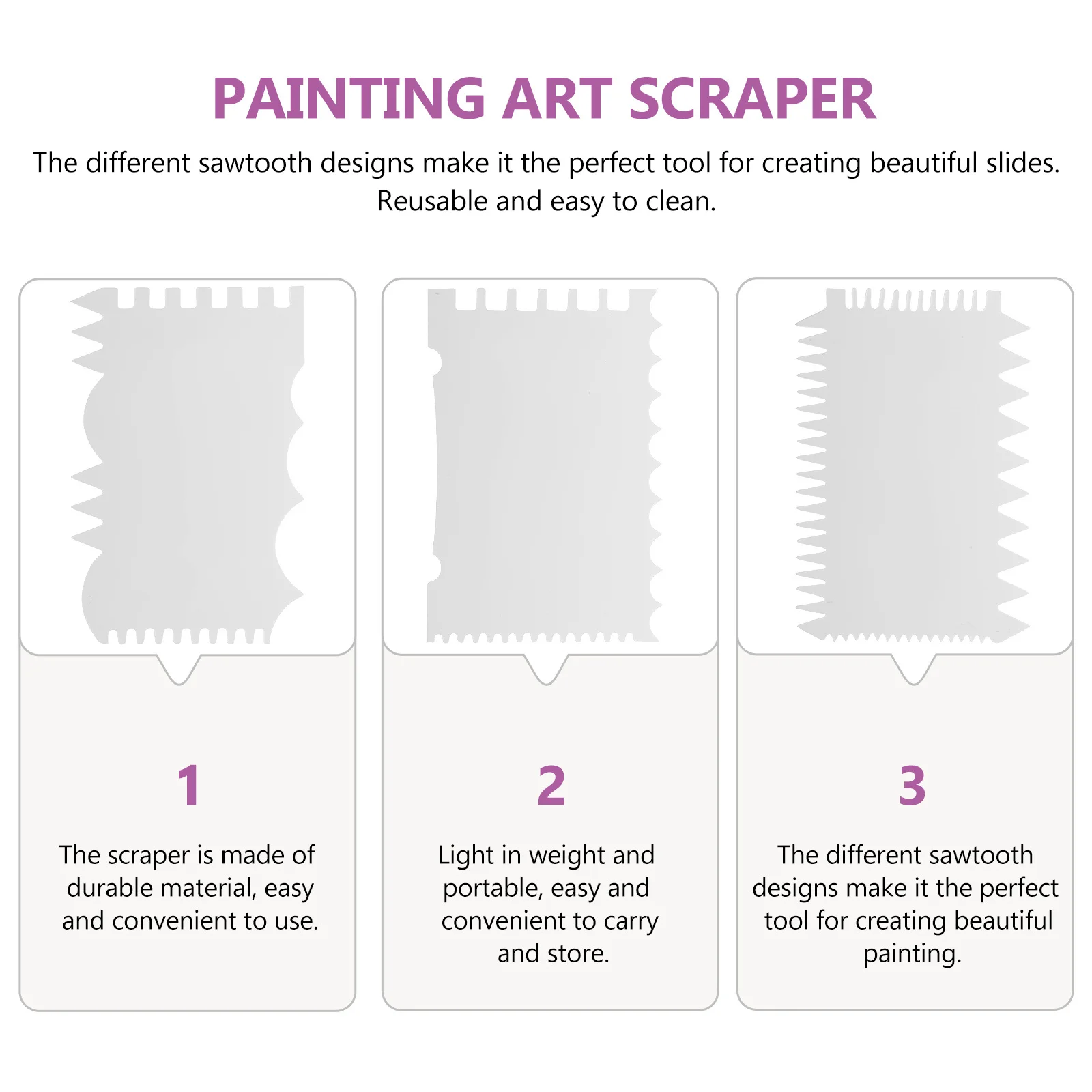 

7Pcs Acrylic Painting Scrapers DIY Art Tools Wave Shape Drawing Scraper Kids Crafts Graffiti Painting Accessories