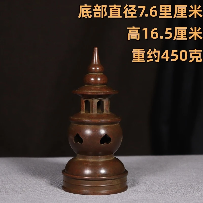 Pure copper for home use, sandalwood , Zen-style tower-shaped small incense burner, 