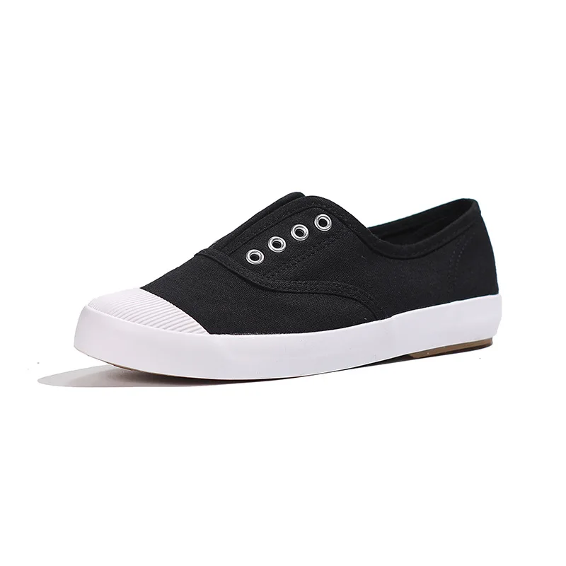 New Women's White Canvas Shoes Low Top Slip-On Breathable Flat Casual Sneakers for School Campus Daily Walking Comfort view 6