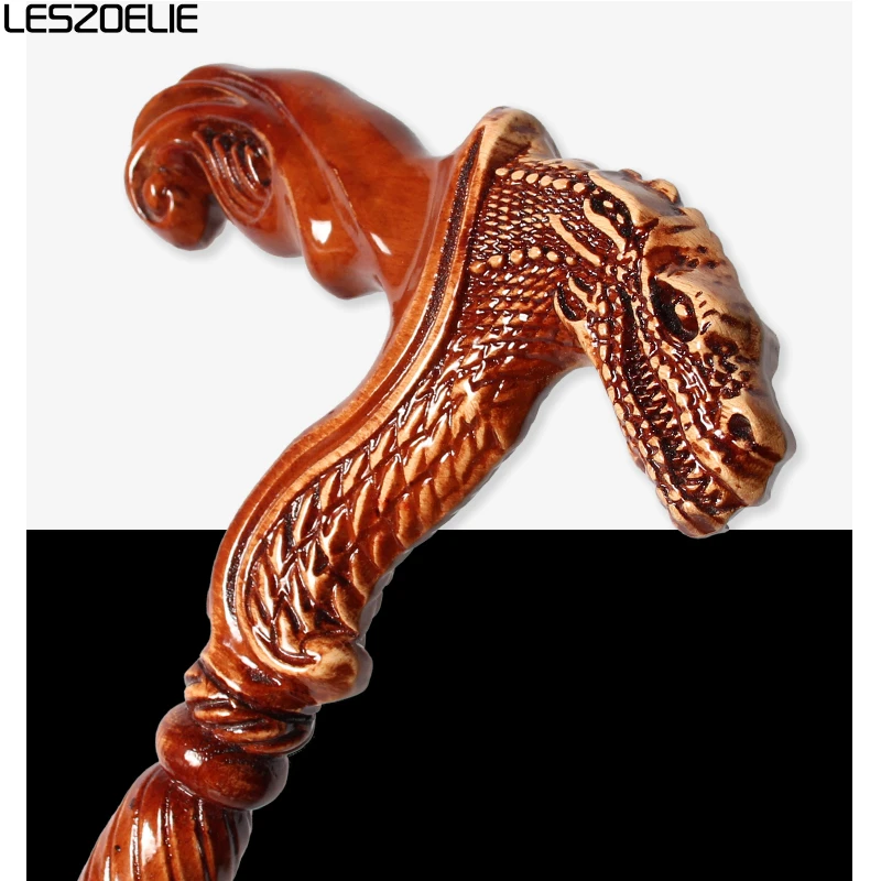 95cm Fierce Crocodile Walking Stick Men German Beech Wooden Detachable Walking Sticks Women Brownish Red Fashion Walking Cane