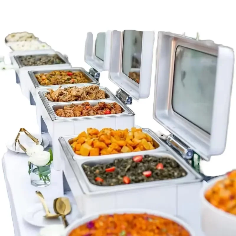9L Stainless Steel Electric Buffet Server Warmer Tray for Wedding Restaurant Hotel Catering Food Heating Display Chafing Dish