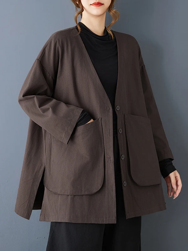 

Ранняя осень, винтажная повседневная универсальная свободная ветровка больших размеров, высококачественная ветровка, женская верхняя одежда премиум-класса Quali