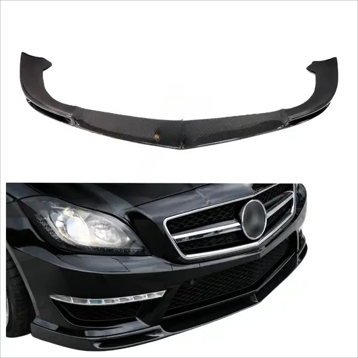 BUMPER depan bibir SPOILER BUMPER depan serat karbon gaya V populer untuk kelas CLS W218 CLS63 AMGcustom