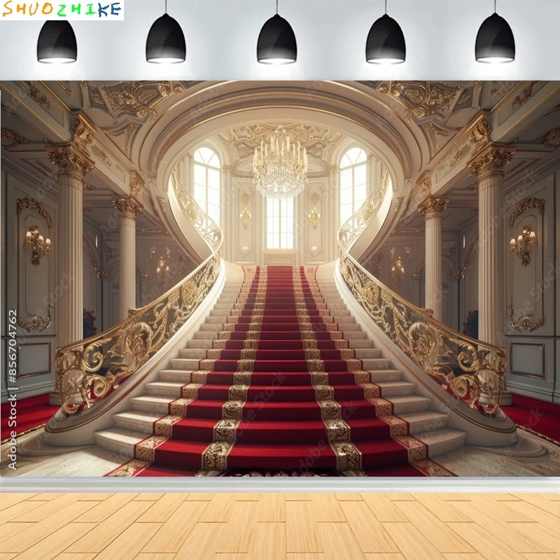 أنيقة الأبيض قاعة الزفاف قصر القلعة خلفيات للتصوير الفوتوغرافي أنيقة زهرة الباستيل خلفية استوديو الصور DT-02