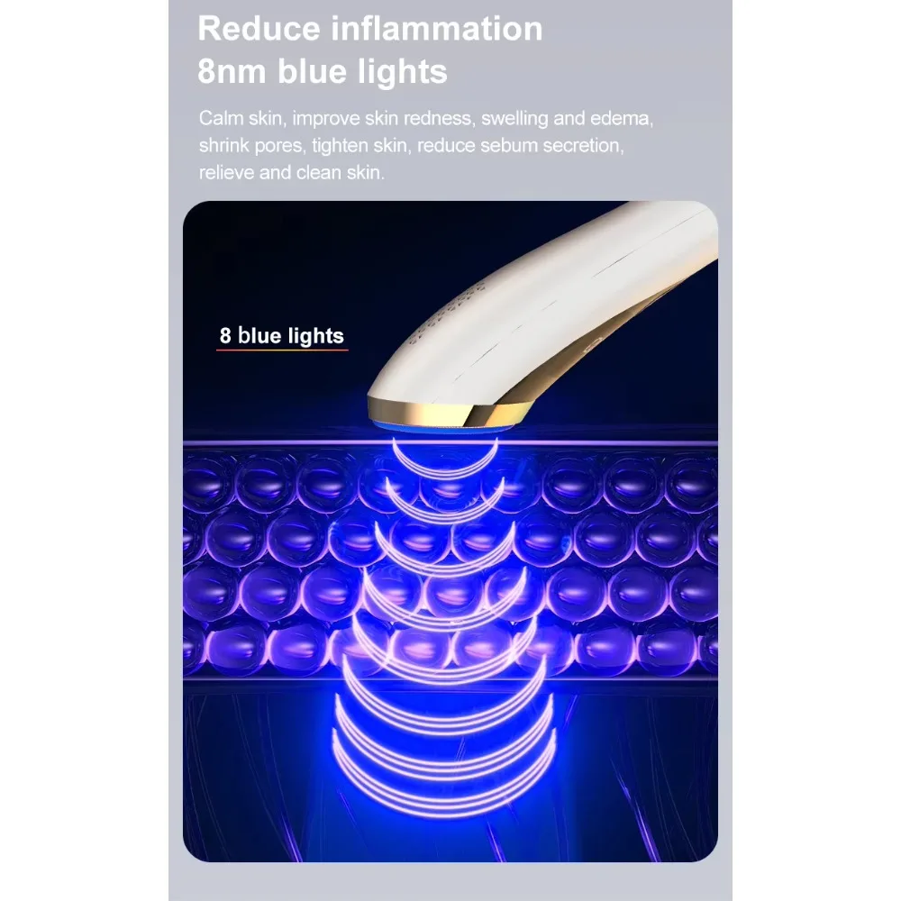 Glass Probe Face Lifting Hot & Cold Hammer Facial Massager Skin Tightening Face Smooth Fine Lines   Beauty Tool