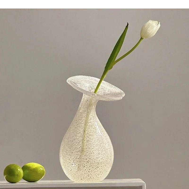 Transparent Glass Vase French Romantic Style Hydroponic Crafts Decoration Flower Arranger Modern Home Decor Art
