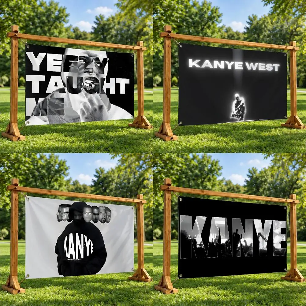 K-Kanye West Rapper Flags Soft Skin-friendly Durable Tapestry Outdoor Party Home Living Room Bedroom Decoration