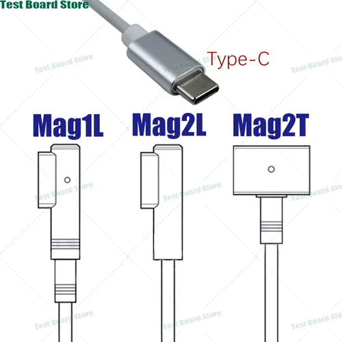 Cable de alimentación de USB-C a Magsafe, accesorio de carga PD100W 85W 60W 45W Mag1L Mag2T para Macbook Pro/Air A1278 A1286 A1465 A1466, 1 unidad
