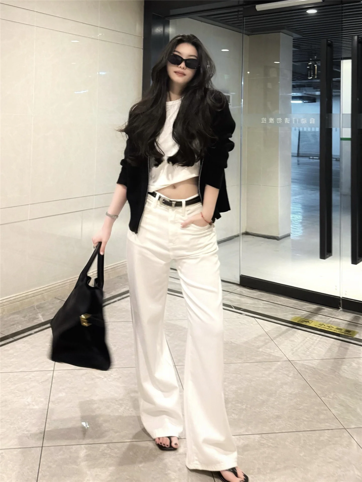 

Low Waist Wide Leg Casual Jeans Women's Summer Loose Slim Washed Narrow Version Straight Tube Denim Pants High Waist