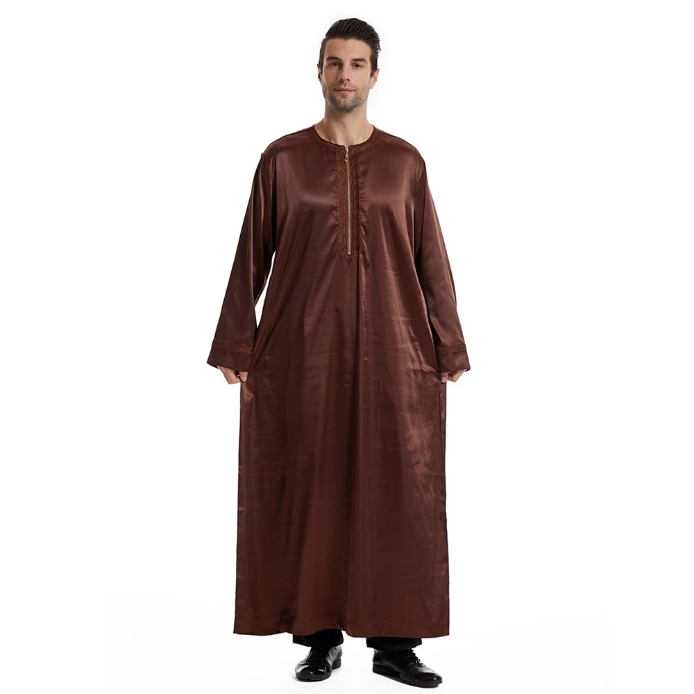 Robe musulmane à manches longues pour hommes, Eid Ramadan, Arabie saoudite, Dishdasha Thoub, Kaftan Abaya, Dubaï, Islam Jubba, Thobe, Caftan