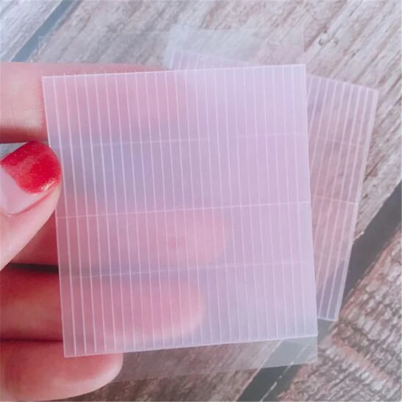 2pcs/pack Fiber Strip Double Eyelid Patch Invisible Double-sided Pull Line Natural Seamless Waterproof Transparent Beauty Tool