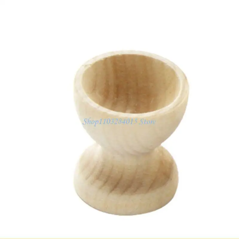 R6FF Wooden Holding Cup Easter Eggs Holder DIY Unfinished Crafts Drawing Model Pa