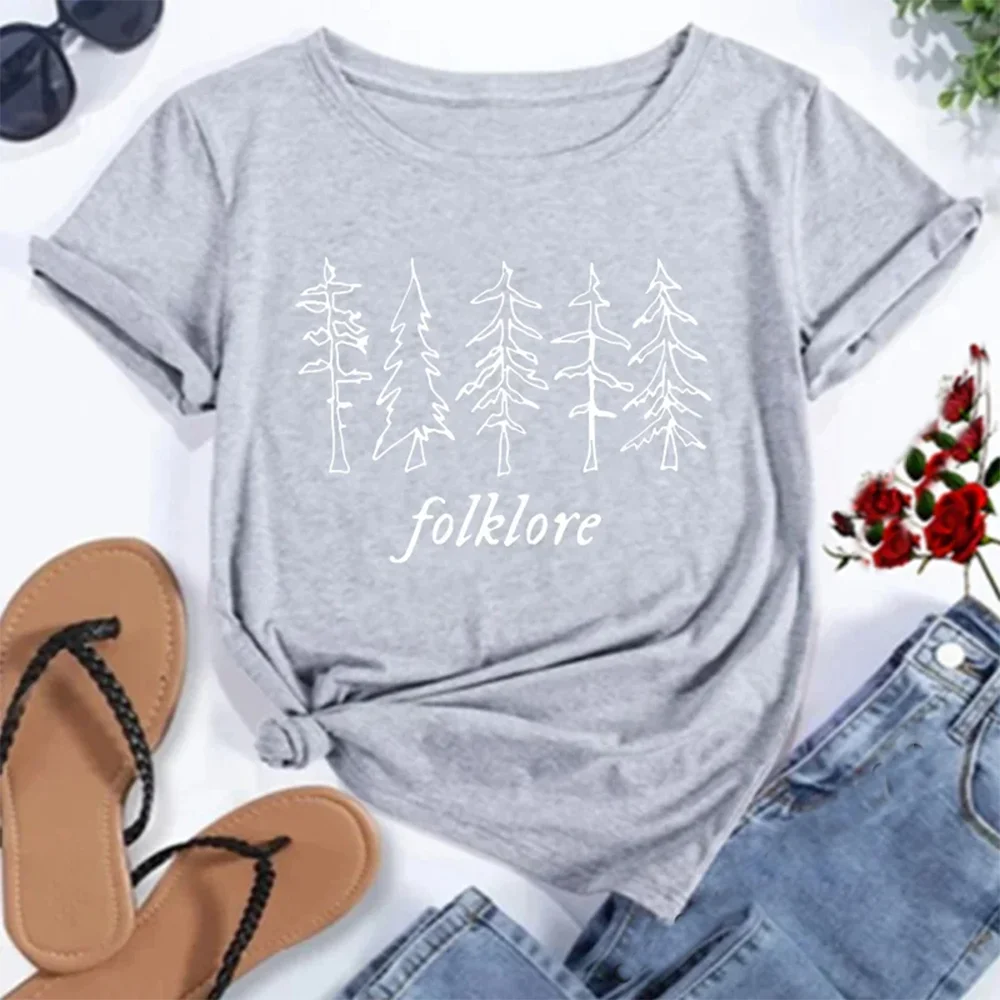 Camicia Folklore Taylor Music Swift album t-Shirt magliette grafiche ispirate al Folklore magliette estetiche carine Tee Gift for Fans