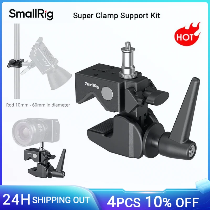 

SmallRig Super Clamp Support Kit Heavy Duty Max Load 33lb15kg with 1/4"-20 & 3/8"-16 Screw for Photography Video Camera Lighting