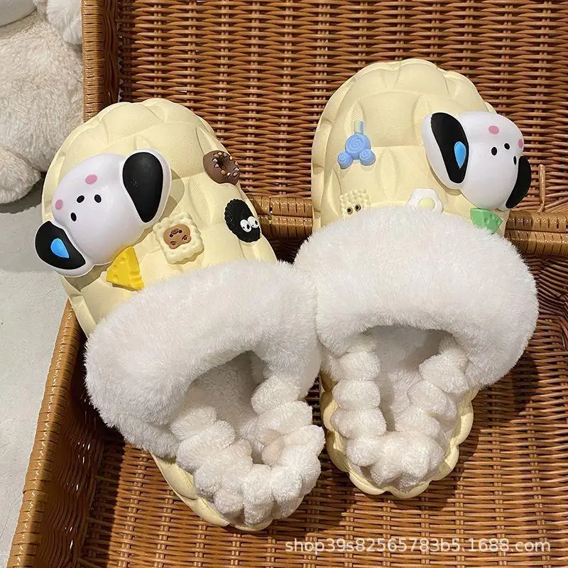 Sanrio Pochacco All-Inclusive Cotton Shoes Anime Removable and Washable Kawaii Girl Keep Warm Anti-Slip Water Proof Cartoon Gift