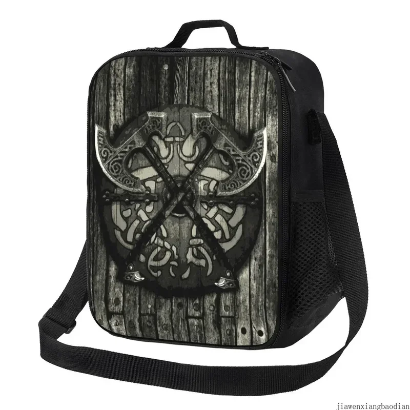 Viking Battle Shield bolsas de almuerzo aisladas para la escuela, oficina, Valhalla, enfriador reutilizable, térmico, Bento Box, mujeres y niños