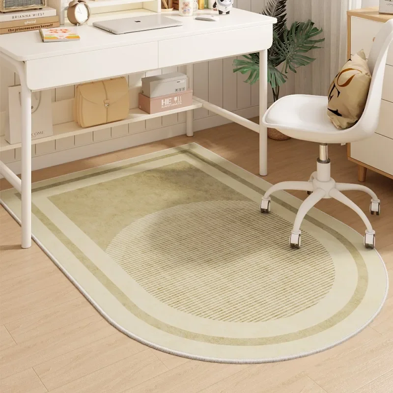 

Modern Simple Bedroom Computer Chair Carpet Geometric Pattern Study Table Pulley Seat Foot Mat Dressing Table Decorative Rug IG